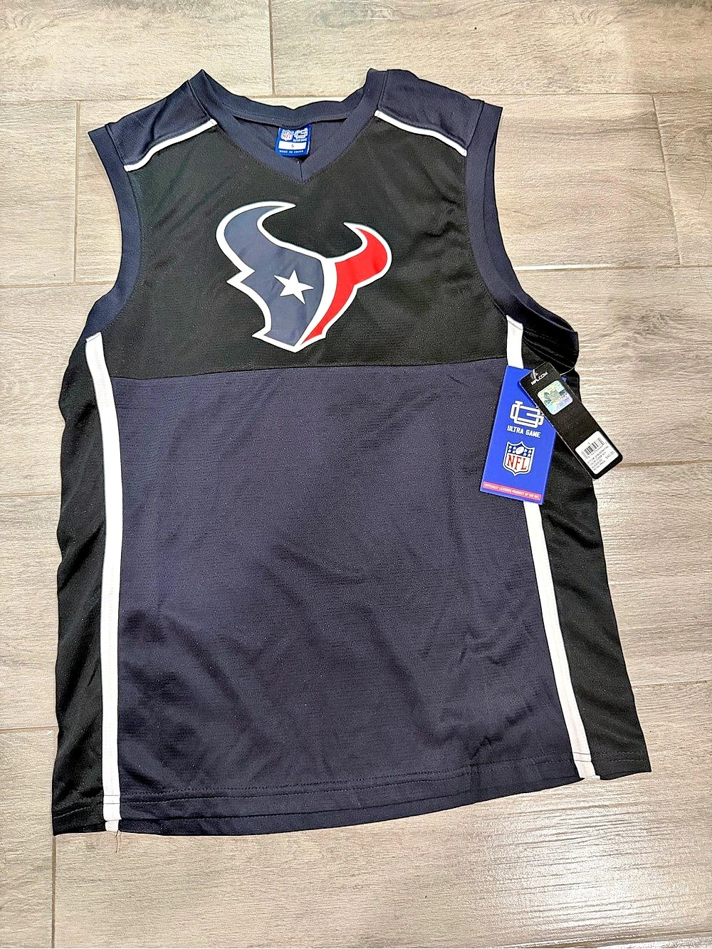 NFL Houston Texans Sleeveless Jersey in Blue & Black Size Small NWT